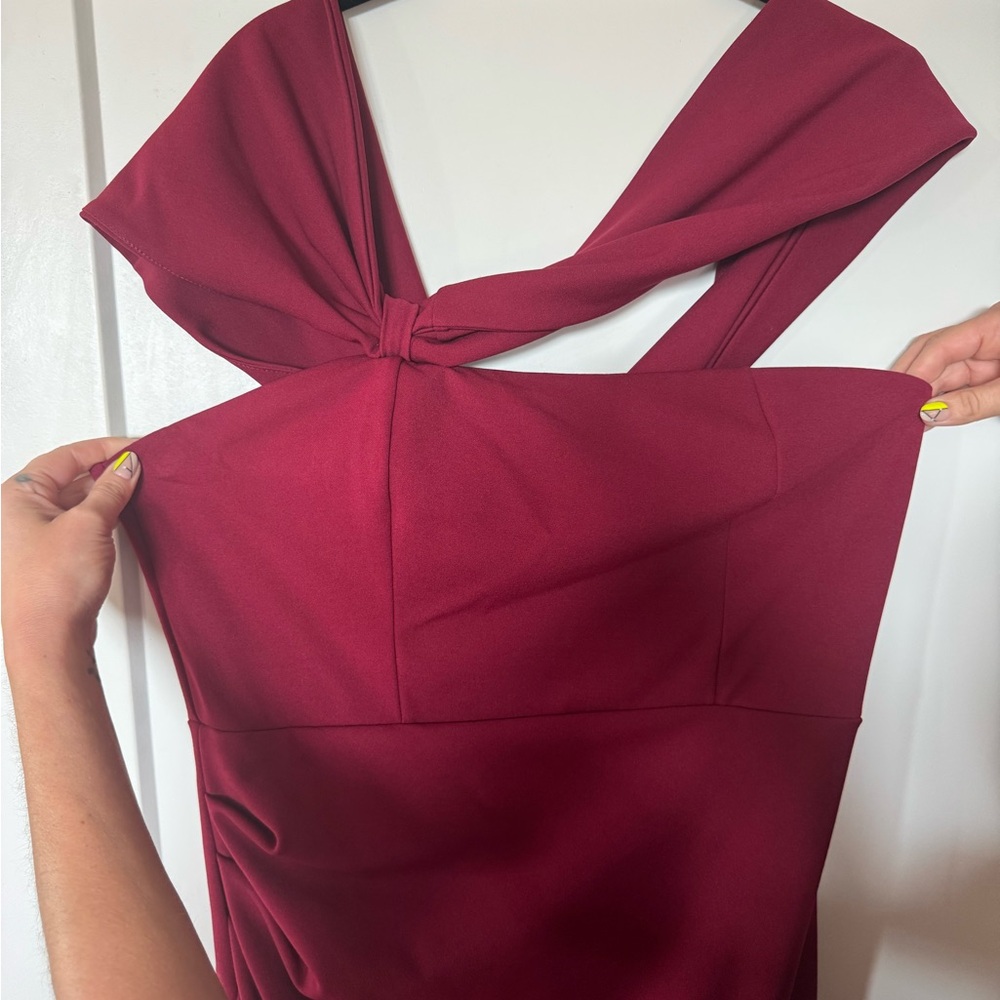 Club L London Strapless Wine Dress